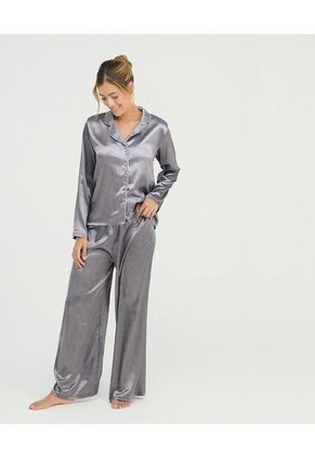 Pijama Pantalón Camisa Manga Larga Gris St Even 18758