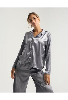 Pijama Pantalón Camisa Manga Larga Gris St Even 18758
