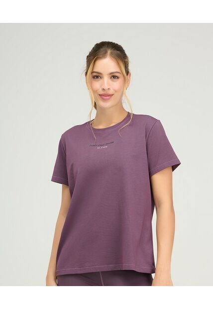 Camiseta Deportiva Cuello Redondo Silueta Holgada Berenjena St Even 68463