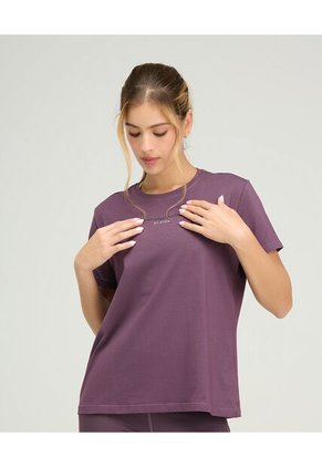 Camiseta Deportiva Cuello Redondo Silueta Holgada Berenjena St Even 68463