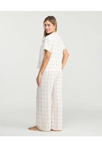 Pijama De Pantalón Pretina Elástica Botones Frontales Vainilla St Even 18788 St Even