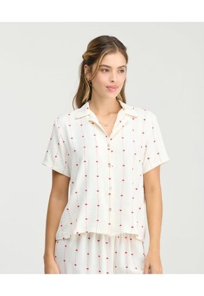 Pijama De Pantalón Pretina Elástica Botones Frontales Vainilla St Even 18788