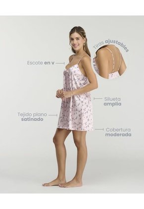 Pijama Batola Tiras Ajustables Tejido Plano Satinado Rosado St Even 18805