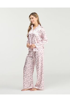 Pijama De Pantalón Botones Frontales Pretina Elástica Rosado St Even 18808