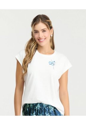 Pijama De Pantalón Capri Estampado Frontal Estampado Azul St Even 18839