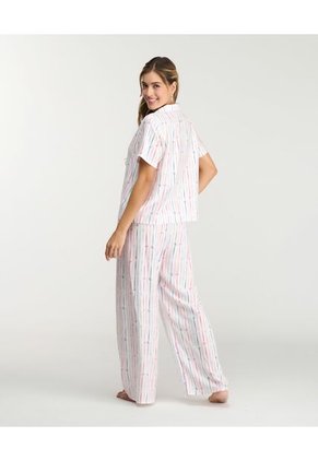 Pijama De Pantalón Camisa Manga Corta Cintura Elástica Ivory St Even 18798