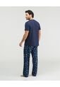 Pijama De Pantalón Manga Corta Silueta Amplia Estampado Azul St Even 28488 de St Even
