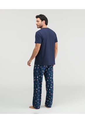 Pijama De Pantalón Manga Corta Silueta Amplia Estampado Azul St Even 28488