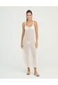Vestido Largo En Malla Aperturas Laterales Marfil St Even 99897 de St Even