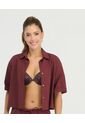 Camisa De Botones Manga Corta Botones Frontales Granate St Even 99957 de St Even