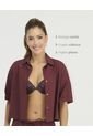 Camisa De Botones Manga Corta Botones Frontales Granate St Even 99957 de St Even