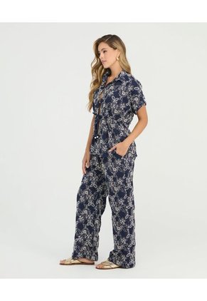 Camisa Manga Rodada Detalles Bordados Azul St Even 900057