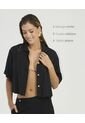 Camisa De Botones Manga Corta Botones Frontales Negro St Even 99957 de St Even