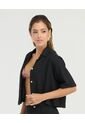 Camisa De Botones Manga Corta Botones Frontales Negro St Even 99957 de St Even