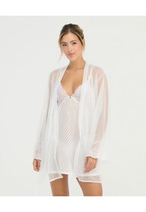 Kimono Detalle Bordados En Mangas Ivory St Even 18745