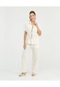 Camisa Manga Rodada Detalles Bordados Ivory St Even 900057 de St Even