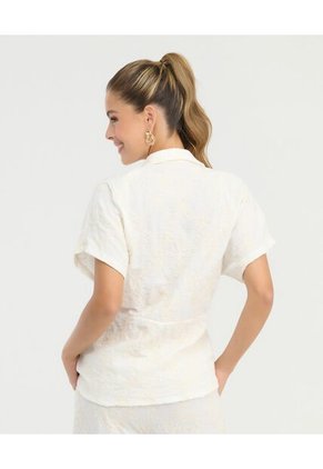 Camisa Manga Rodada Detalles Bordados Ivory St Even 900057