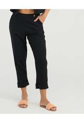 Pantalon Tiro Alto Bota Recta Negro St Even 99967
