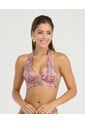 Top De Baño Tipo Halter Realce Medio Estampado Salmon St Even 900048 de St Even