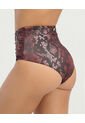 Panty De Baño Tiro Alto Control De Abdomen Estampado Vinotinto St Even 900084 de St Even