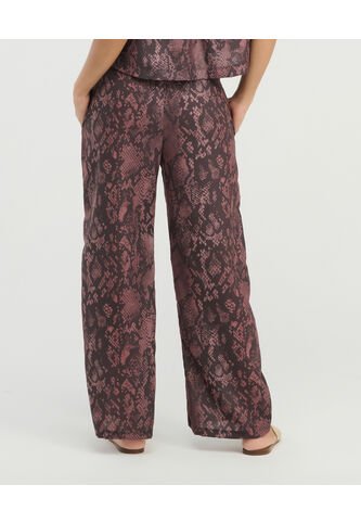 Pantalón Corte Recto Tiras Ajustables Estampado Vinotinto St Even 900137 St Even