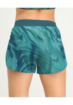 Short Deportivo Silueta Amplia Con Short Interno Estampado Verde Azul St Even 68434