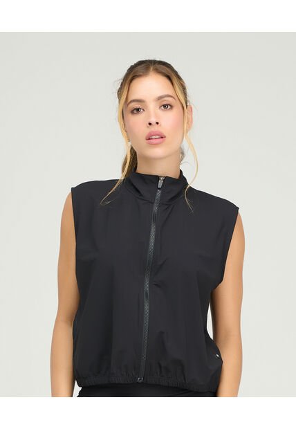 Chaleco Deportivo Cuello Alto Cremallera Frontal Negro St Even 68283