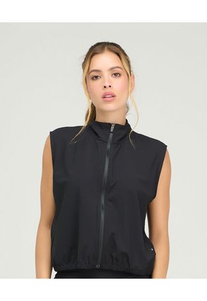 Chaleco Deportivo Cuello Alto Cremallera Frontal Negro St Even 68283