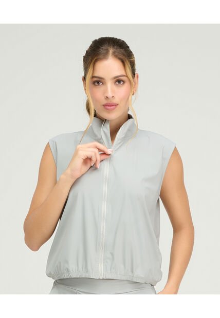 Chaleco Deportivo Cuello Alto Cremallera Frontal Gris St Even 68283