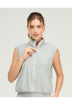 Chaleco Deportivo Cuello Alto Cremallera Frontal Gris St Even 68283