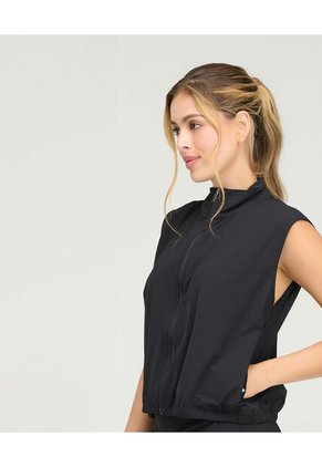 Chaleco Deportivo Cuello Alto Cremallera Frontal Negro St Even 68283