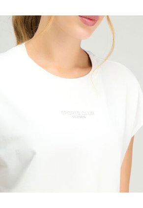 Camiseta Deportiva Cuello Redondo Silueta Holgada Ivory St Even 68443