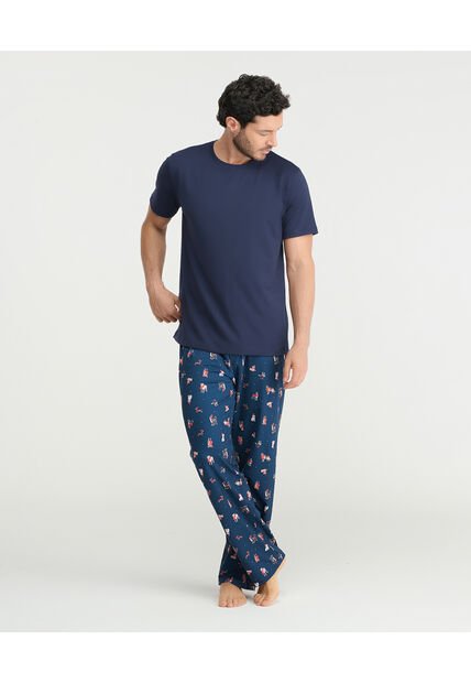 Pijama De Pantalón Manga Corta Silueta Amplia Estampado Azul St Even 28488