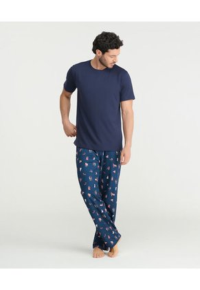 Pijama De Pantalón Manga Corta Silueta Amplia Estampado Azul St Even 28488