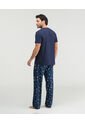 Pijama De Pantalón Manga Corta Silueta Amplia Estampado Azul St Even 28488 de St Even
