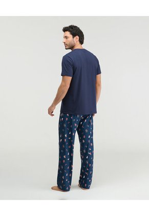 Pijama De Pantalón Manga Corta Silueta Amplia Estampado Azul St Even 28488