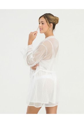 Kimono Detalle Bordados En Mangas Ivory St Even 18745