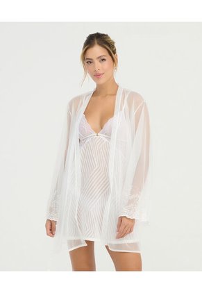 Kimono Detalle Bordados En Mangas Ivory St Even 18745