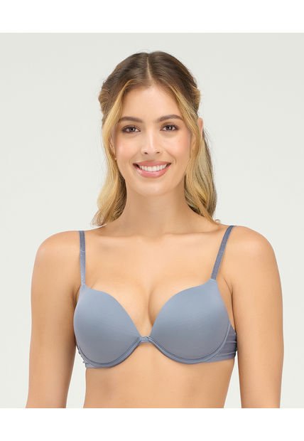 Brasier Doble Realce Escote Profundo Gris Titanio ST Even 49480