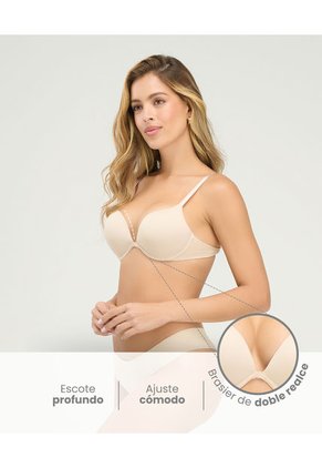 Brasier Doble Realce Escote Profundo Natural ST Even 49480