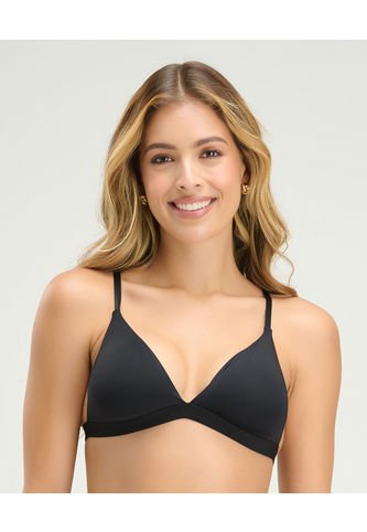 Brasier Triangular Escote Profundo Copas Suaves Negro ST Even 49470 St Even