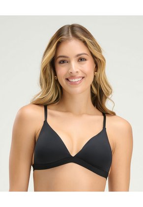 Brasier Triangular Escote Profundo Copas Suaves Negro ST Even 49470