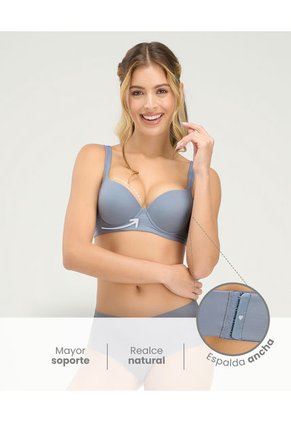 Brasier Realce Natural Copa Lisa Gris Titanio ST Even 49490