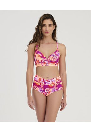 Top De Baño Con Copas Fijas Estamp Naranja Neon ST Even 99620