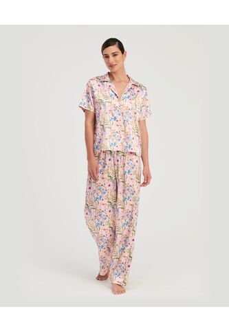 Pijama Pantalón Camisa Manga Corta De Botones Estampado Rosado St Even 18708 St Even