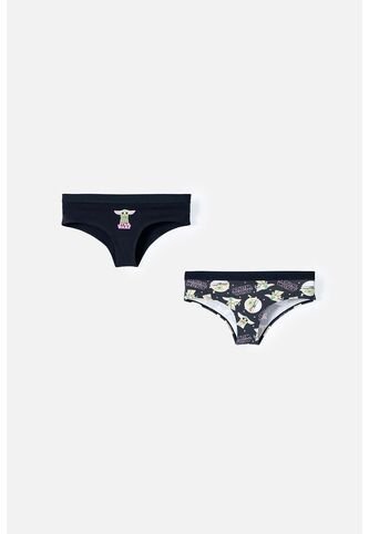 Pack X2 Panties De Mandalorian Estampado Negro Para Mujer M Star Wars