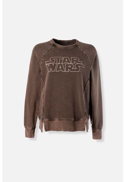 Buzo De Star Wars Cerrado Cafe Para Mujer L