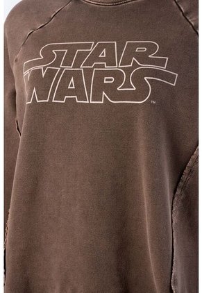 Buzo De Star Wars Cerrado Cafe Para Mujer L