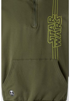 Buzo De Star Wars Cerrado Verde Militar Para Hombre XS