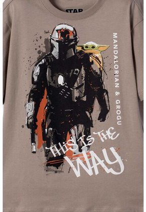 Camiseta De Mandalorian Manga Corta Verde Para Niño 12